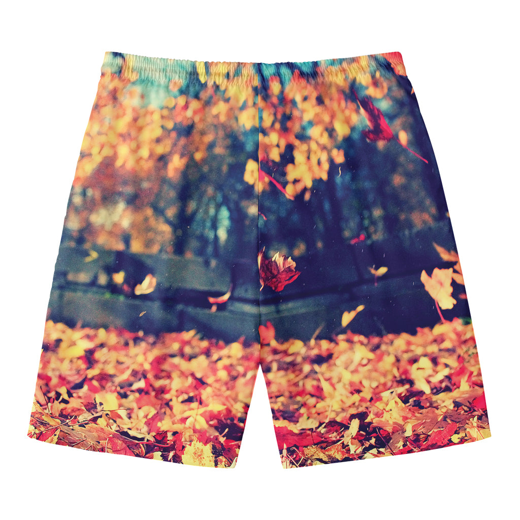 Autumn Leaves Print Men's Swim Trunks