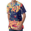 Autumn Leaves Print Men's Velvet T-Shirt