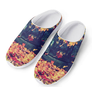 Autumn Leaves Print Mesh Casual Shoes