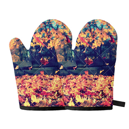 Autumn Leaves Print Oven Mitts