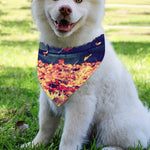 Autumn Leaves Print Over The Collar Dog Bandana