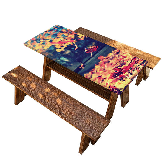 Autumn Leaves Print Picnic Table Cover
