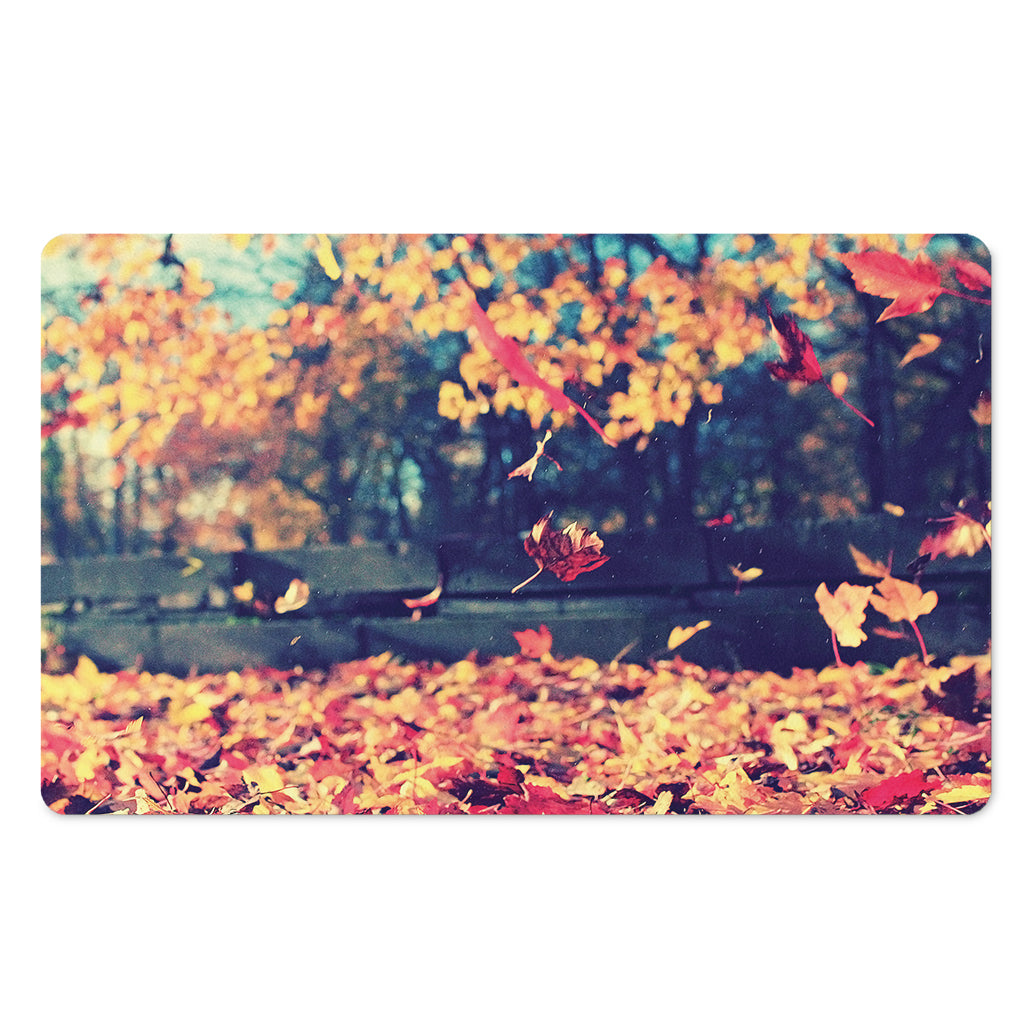 Autumn Leaves Print Polyester Doormat