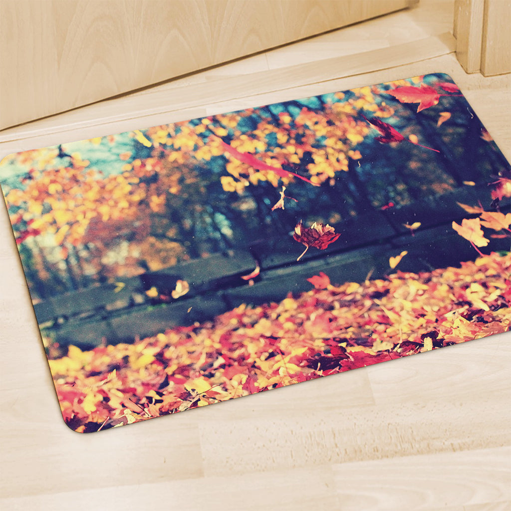 Autumn Leaves Print Polyester Doormat