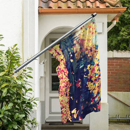 Autumn Leaves Print Polyester Flag