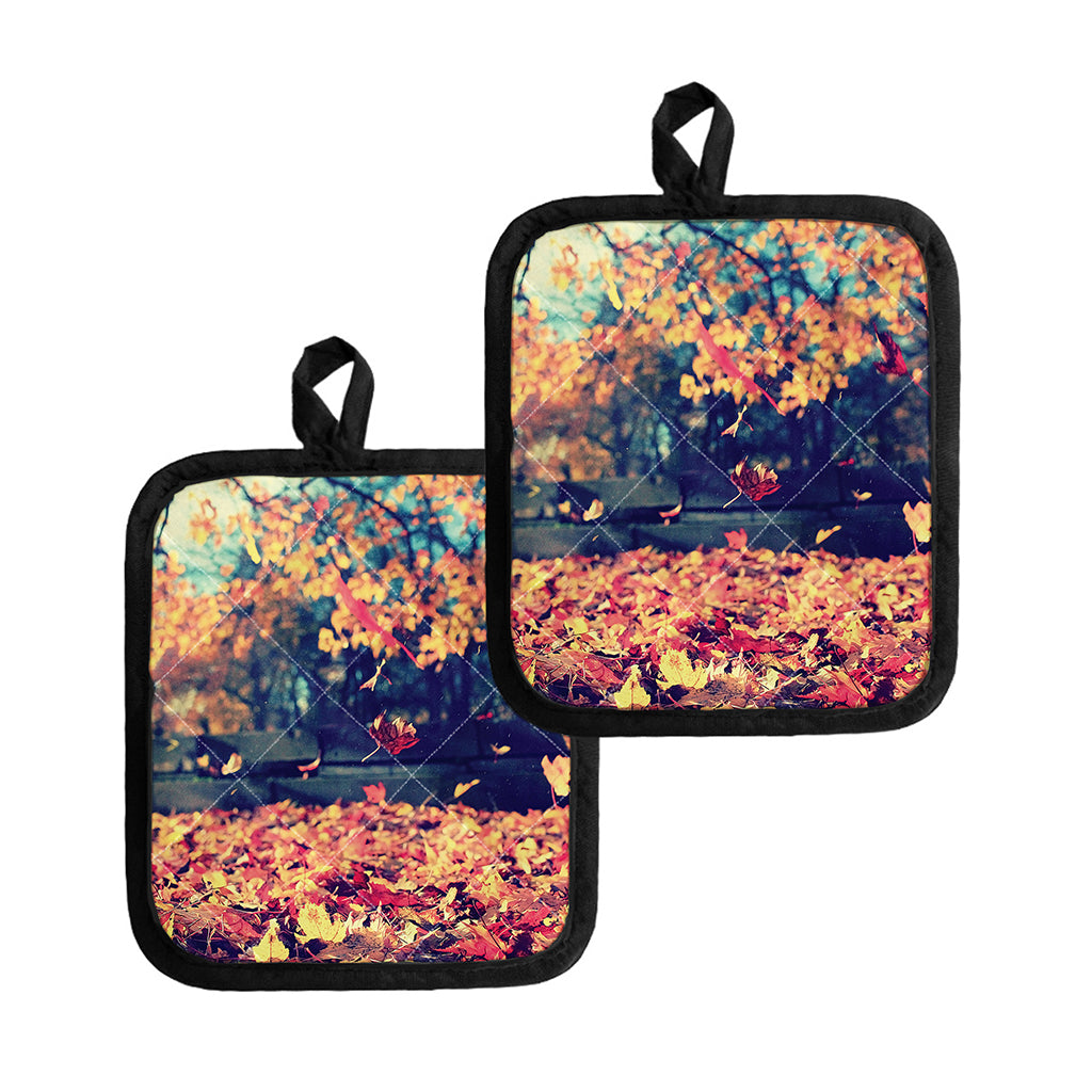 Autumn Leaves Print Pot Holders