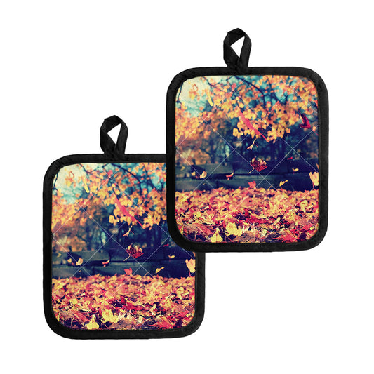 Autumn Leaves Print Pot Holders