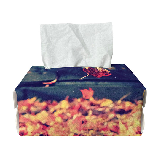 Autumn Leaves Print Rectangle Tissue Box Cover