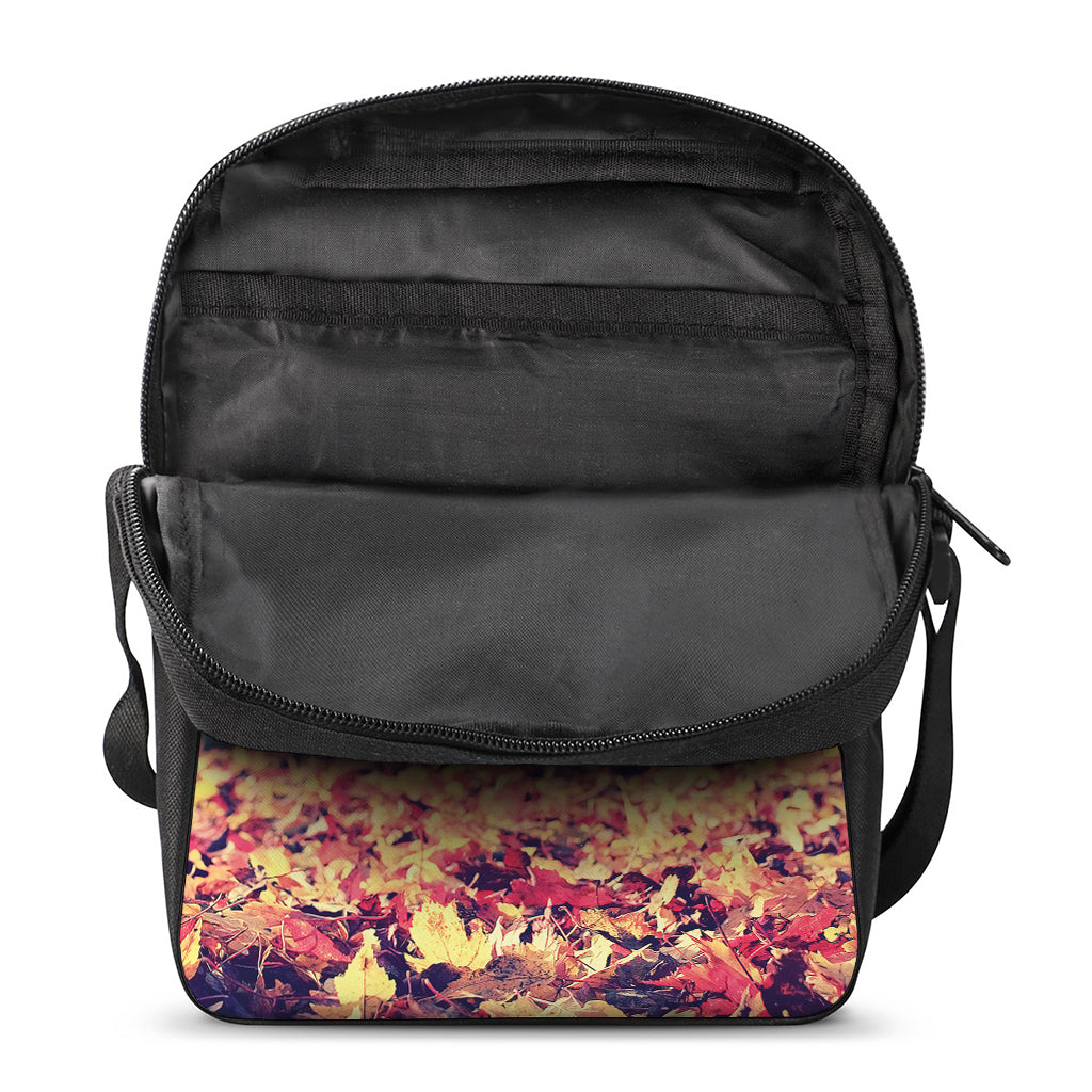 Autumn Leaves Print Rectangular Crossbody Bag