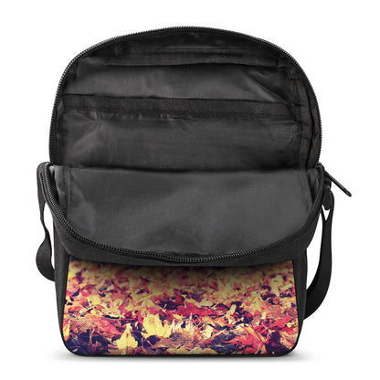 Autumn Leaves Print Rectangular Crossbody Bag