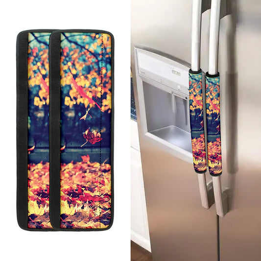 Autumn Leaves Print Refrigerator Handle Covers