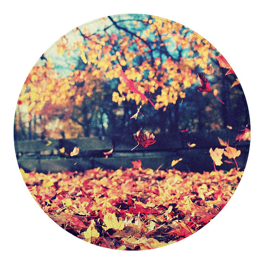 Autumn Leaves Print Round Blanket