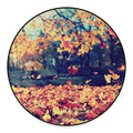 Autumn Leaves Print Round Floor Mat