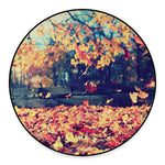 Autumn Leaves Print Round Floor Mat