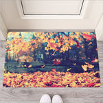 Autumn Leaves Print Rubber Doormat