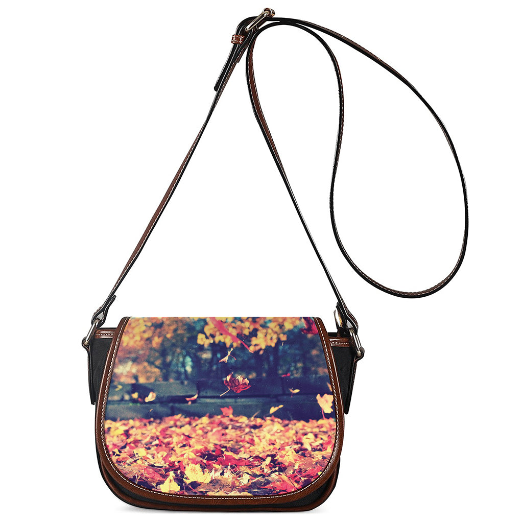 Autumn Leaves Print Saddle Bag