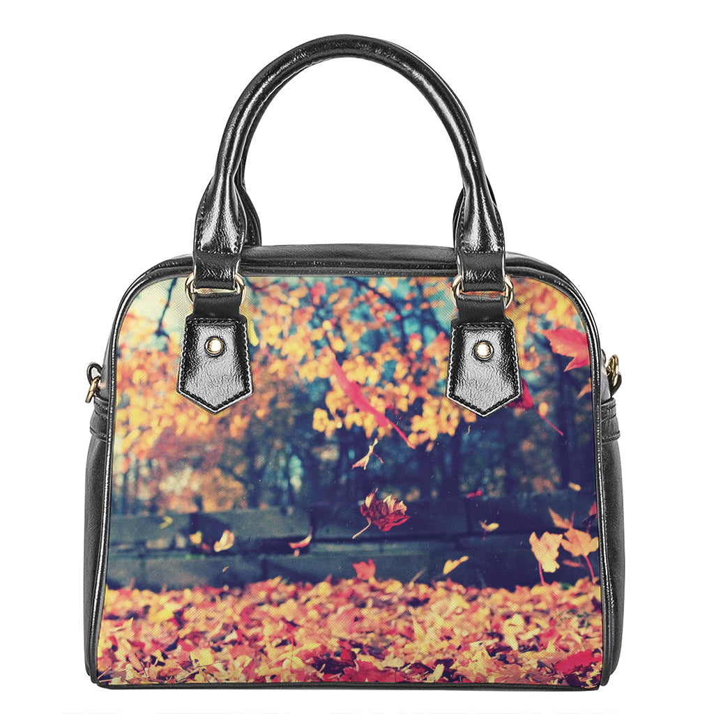 Autumn Leaves Print Shoulder Handbag