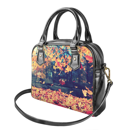 Autumn Leaves Print Shoulder Handbag