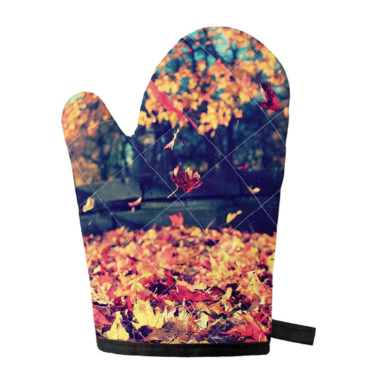 Autumn Leaves Print Single Oven Mitt