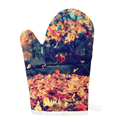 Autumn Leaves Print Single Oven Mitt