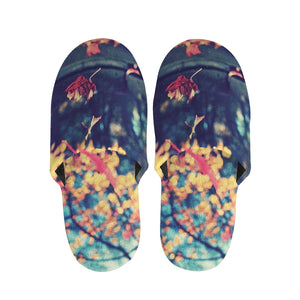 Autumn Leaves Print Slippers