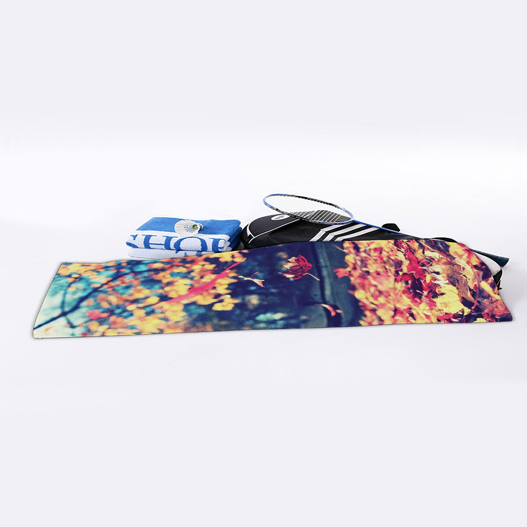 Autumn Leaves Print Sports Towel