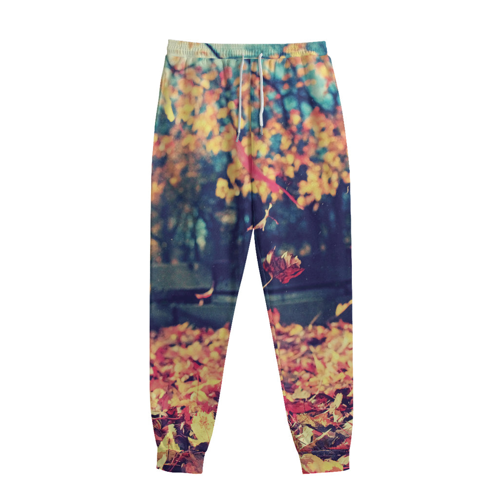 Autumn Leaves Print Sweatpants