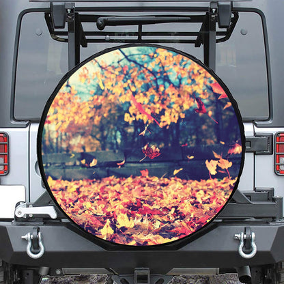 Autumn Leaves Print Tire Cover