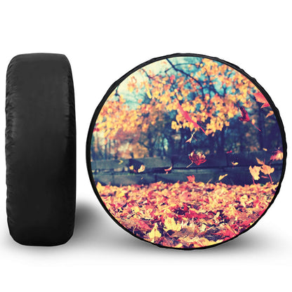 Autumn Leaves Print Tire Cover
