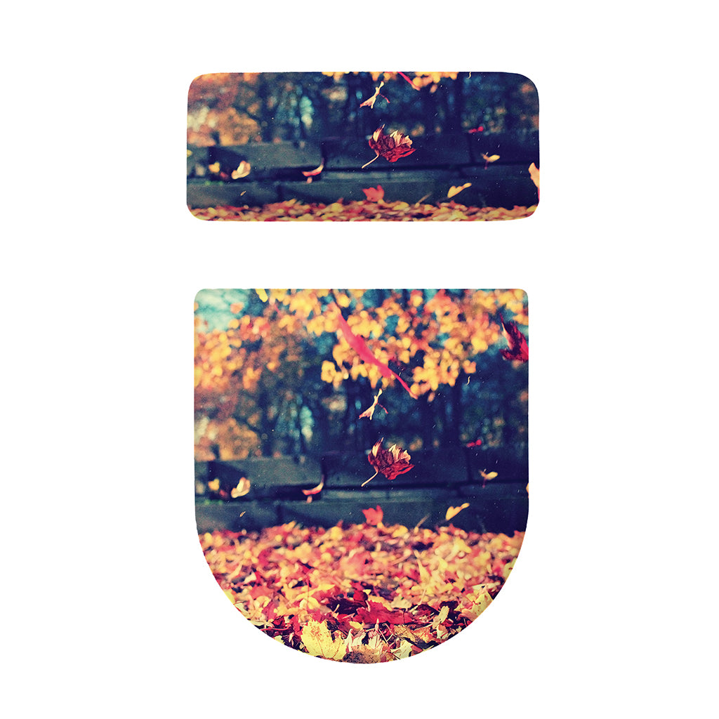 Autumn Leaves Print Toilet Lid And Tank Cover Set