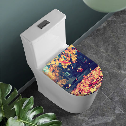 Autumn Leaves Print Toilet Lid Cover