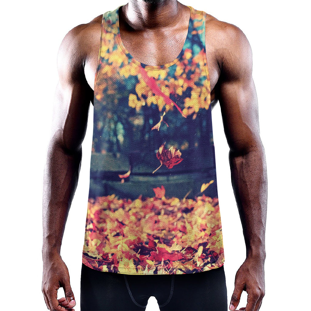 Autumn Leaves Print Training Tank Top