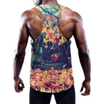 Autumn Leaves Print Training Tank Top