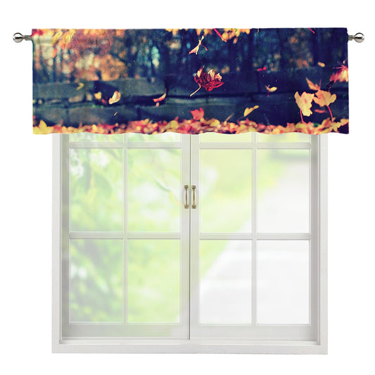 Autumn Leaves Print Window Valance