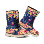 Autumn Leaves Print Winter Boots