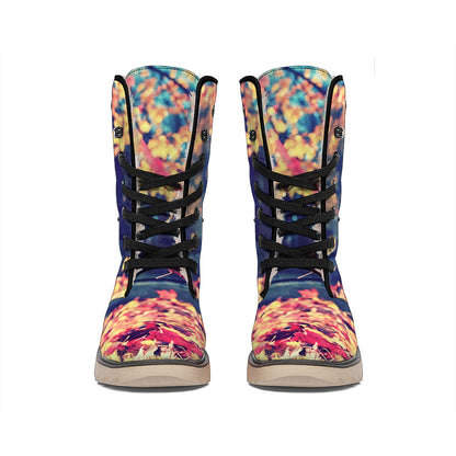 Autumn Leaves Print Winter Boots