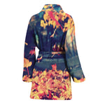 Autumn Leaves Print Women's Bathrobe