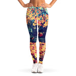 Autumn Leaves Print Women's Leggings