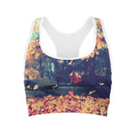 Autumn Leaves Print Women's Sports Bra