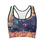 Autumn Leaves Print Women's Sports Bra