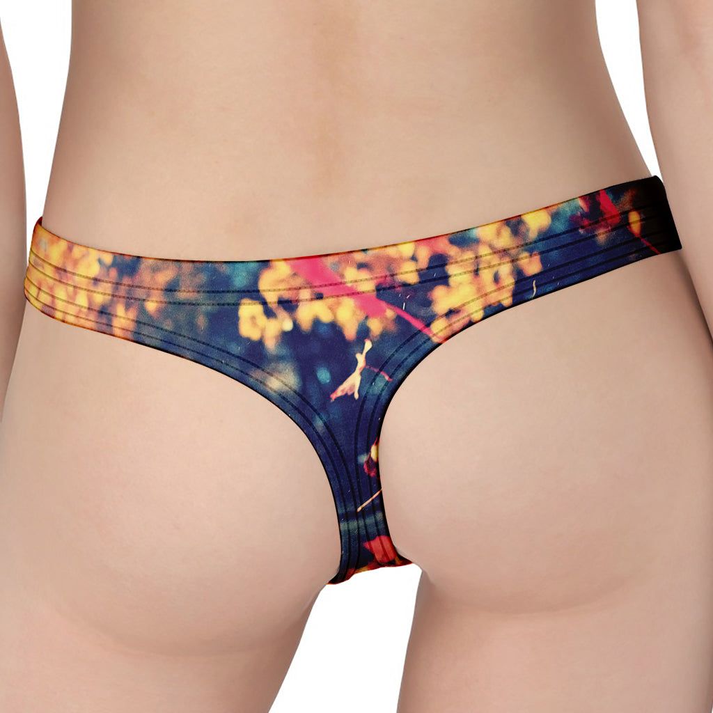 Autumn Leaves Print Women's Thong