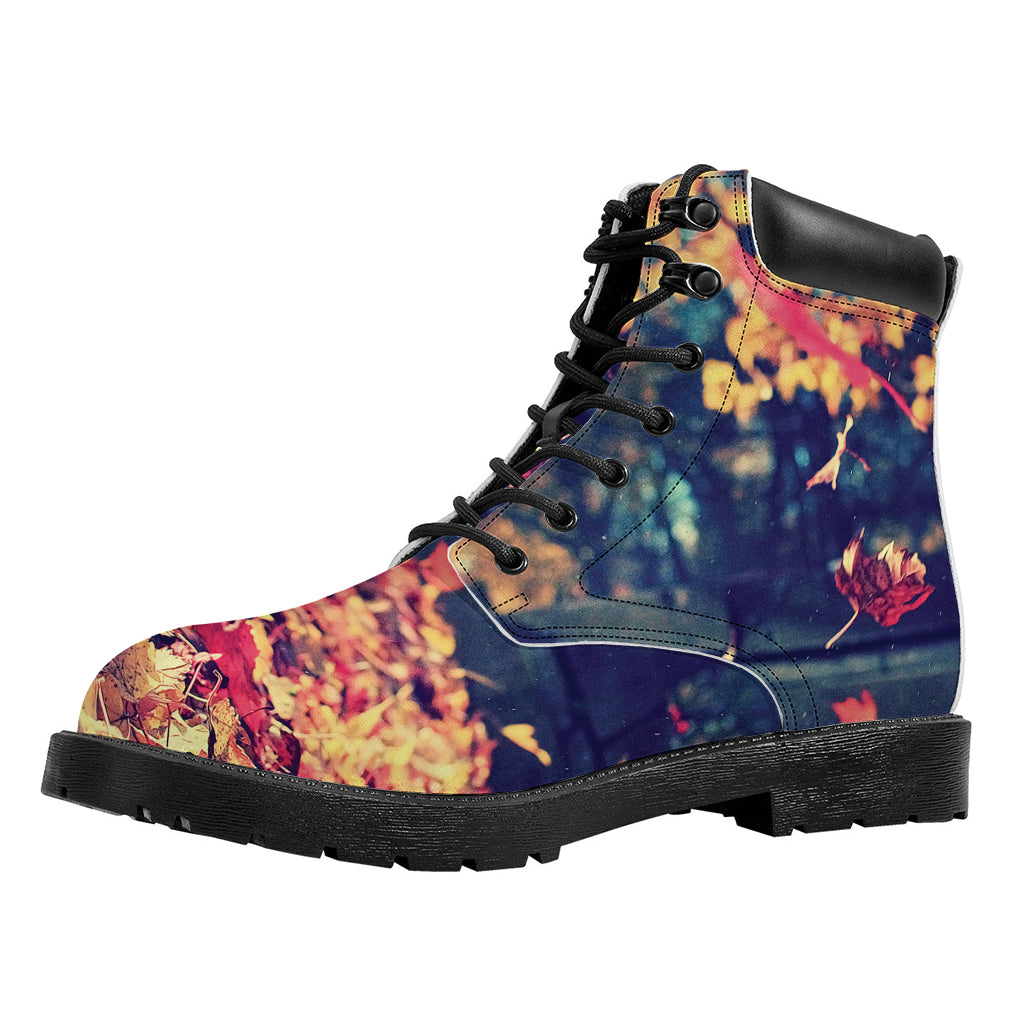 Autumn Leaves Print Work Boots