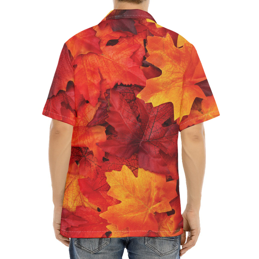 Autumn Maple Leaf Print Aloha Shirt