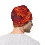 Autumn Maple Leaf Print Beanie