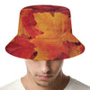 Autumn Maple Leaf Print Bucket Hat