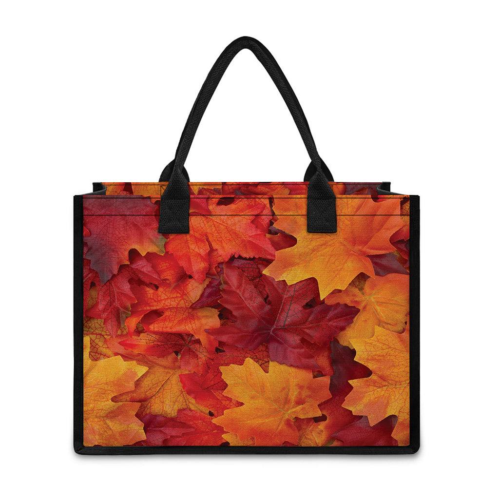 Autumn Maple Leaf Print Canvas Tote Bag