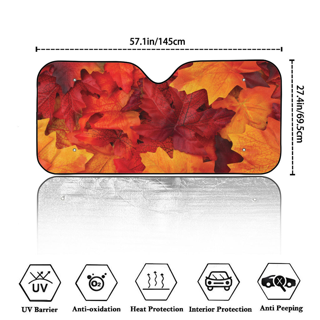 Autumn Maple Leaf Print Car Windshield Sun Shade