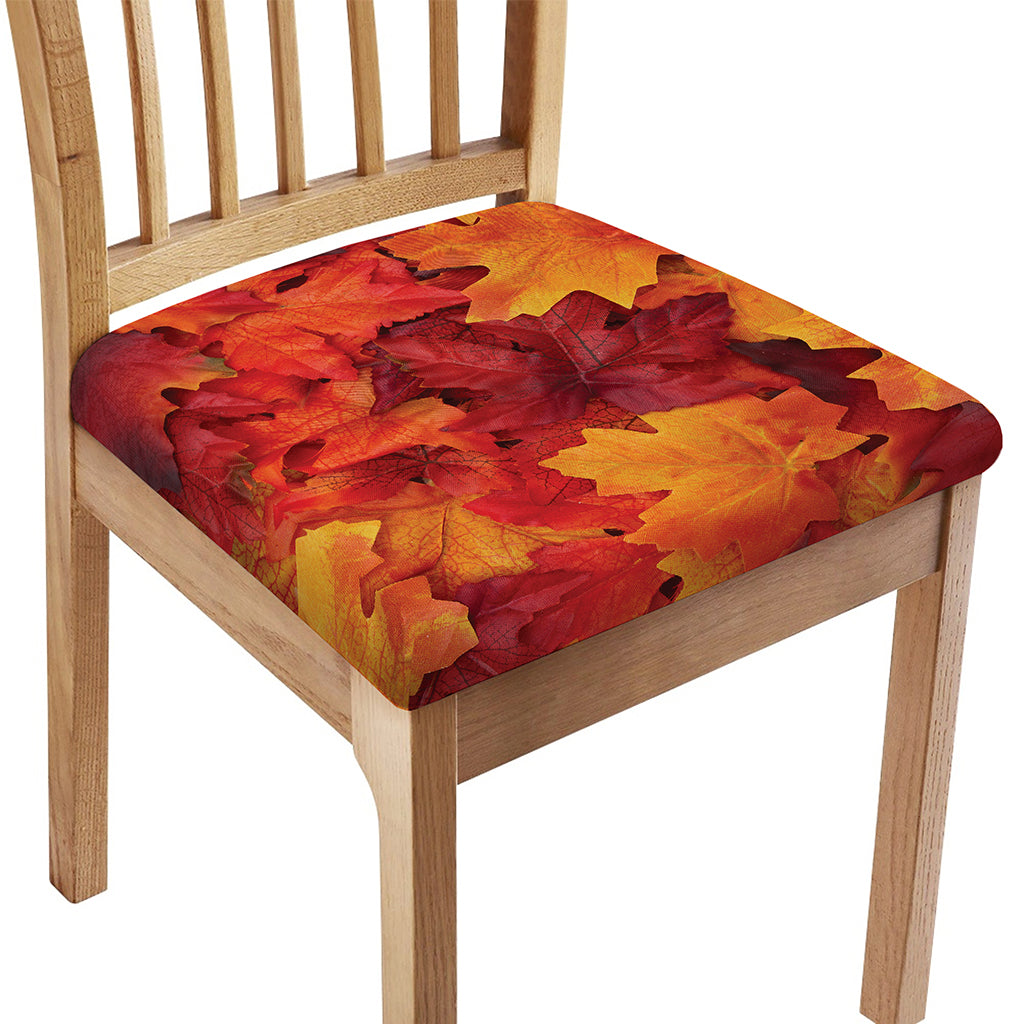 Autumn Maple Leaf Print Chair Cushion Cover