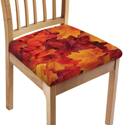 Autumn Maple Leaf Print Chair Cushion Cover