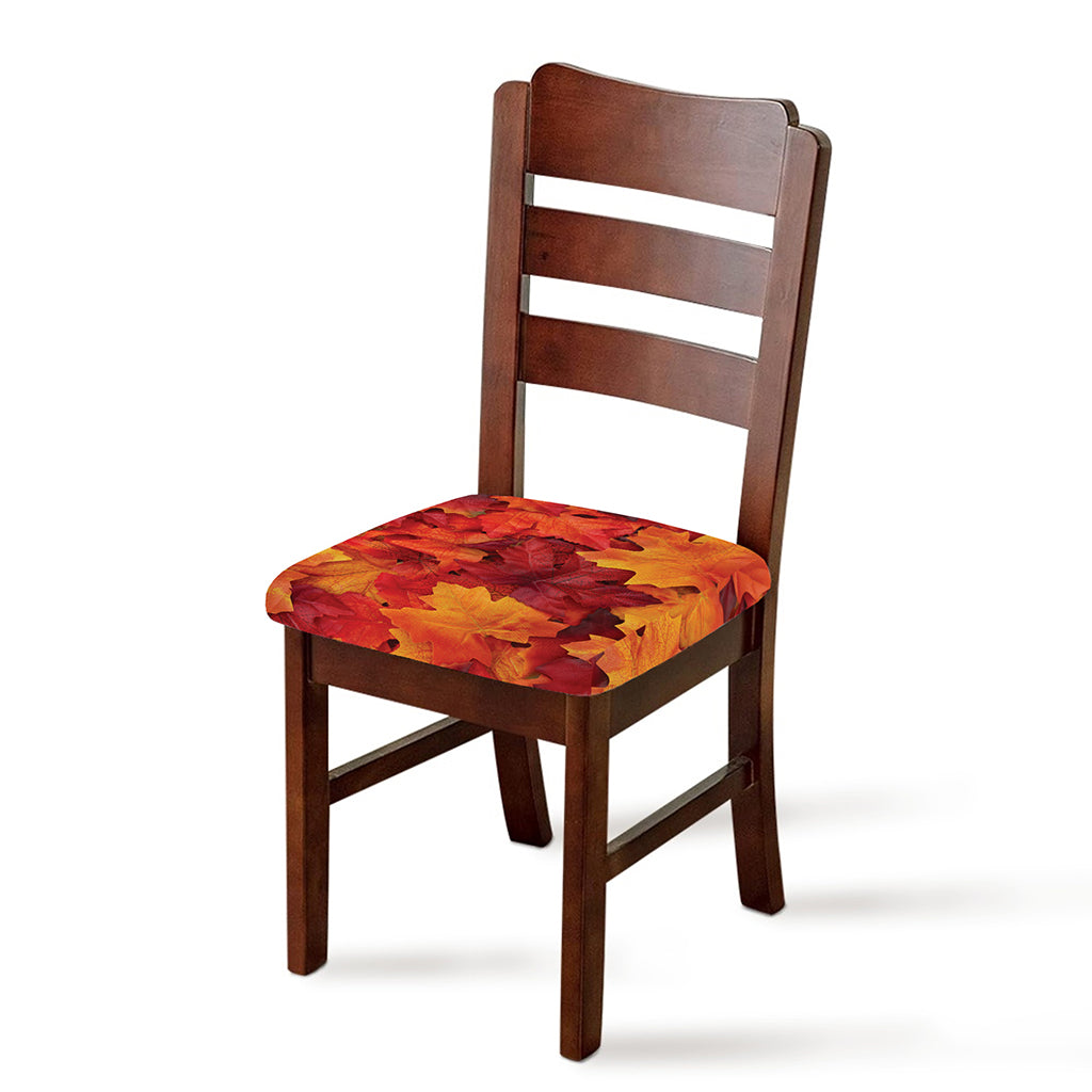 Autumn Maple Leaf Print Chair Cushion Cover